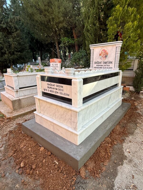 Granit ve Muğla Mermeri Karışımı Mezar - Model 40 - Görsel 6