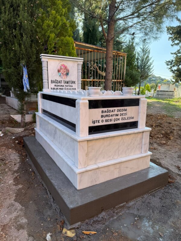 Granit ve Muğla Mermeri Karışımı Mezar - Model 40 - Görsel 8