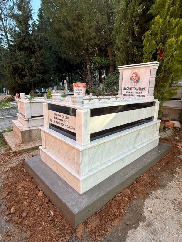 Granit ve Muğla Mermeri Karışımı Mezar - Model 40 - Görsel 9